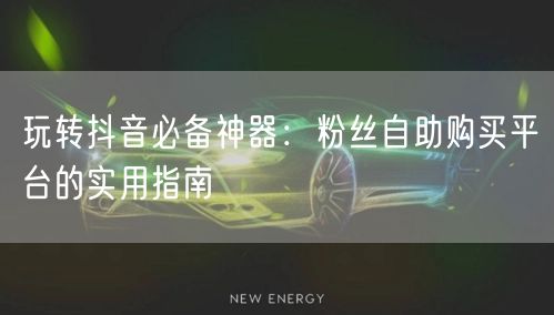 玩转抖音必备神器：粉丝自助购买平台的实用指南