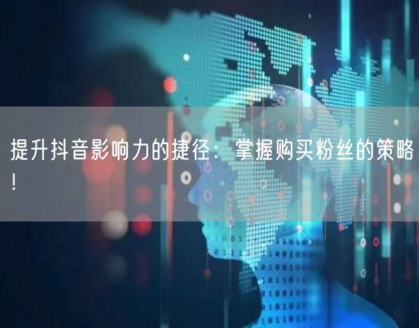 提升抖音影响力的捷径：掌握购买粉丝的策略！