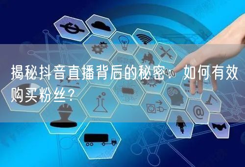 揭秘抖音直播背后的秘密：如何有效购买粉丝？