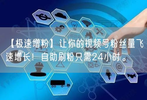 【极速增粉】让你的视频号粉丝量飞速增长！自助刷粉只需24小时。
