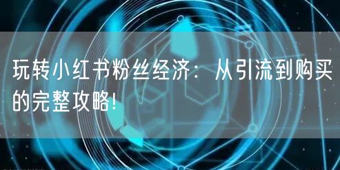 玩转小红书粉丝经济：从引流到购买的完整攻略!