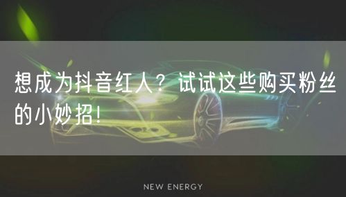 想成为抖音红人？试试这些购买粉丝的小妙招！