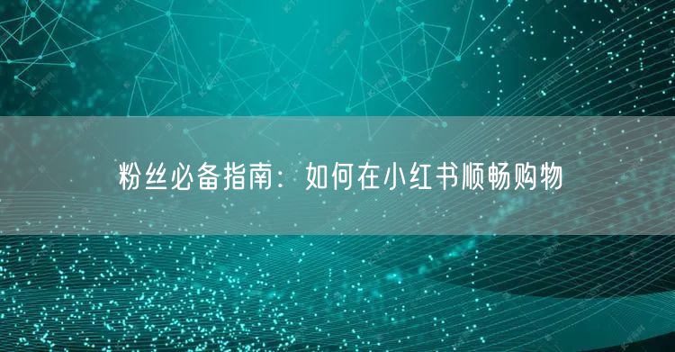 粉丝必备指南：如何在小红书顺畅购物