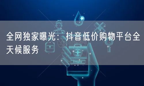 全网独家曝光：抖音低价购物平台全天候服务