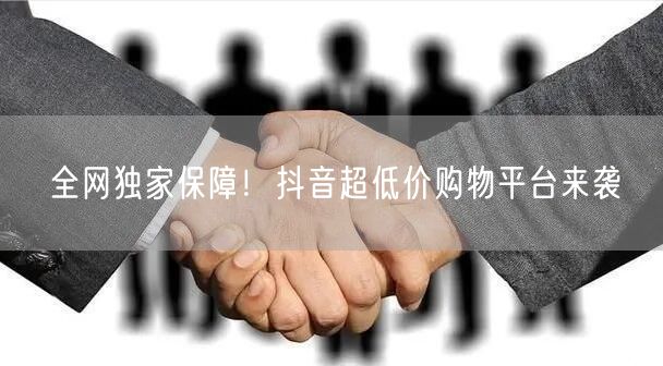 全网独家保障！抖音超低价购物平台来袭