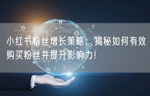 小红书粉丝增长策略：揭秘如何有效购买粉丝并提升影响力！