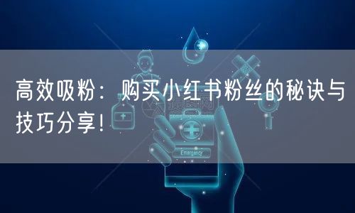 高效吸粉：购买小红书粉丝的秘诀与技巧分享！