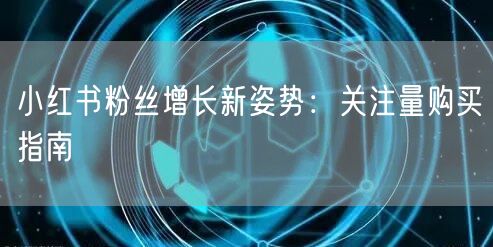 小红书粉丝增长新姿势：关注量购买指南