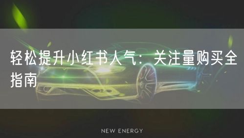 轻松提升小红书人气：关注量购买全指南