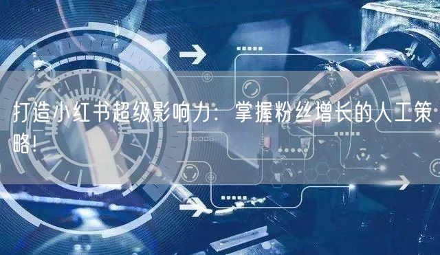 打造小红书超级影响力：掌握粉丝增长的人工策略!