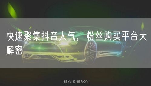 快速聚集抖音人气，粉丝购买平台大解密