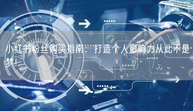 小红书粉丝购买指南：打造个人影响力从此不是梦！