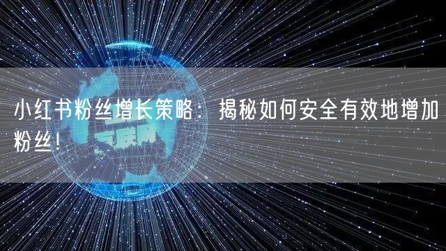 小红书粉丝增长策略：揭秘如何安全有效地增加粉丝！