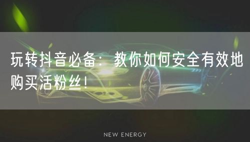 玩转抖音必备：教你如何安全有效地购买活粉丝！