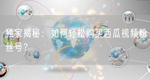 独家揭秘：如何轻松购买西瓜视频粉丝号？