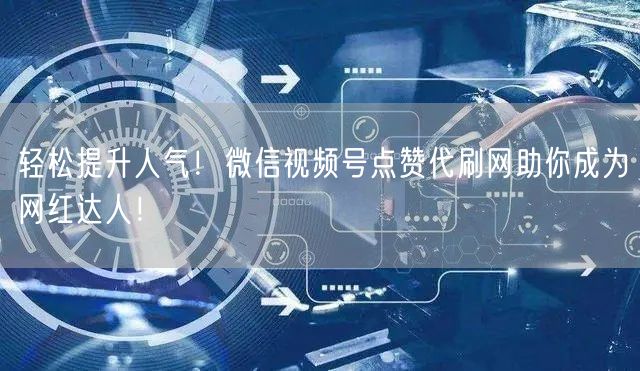 轻松提升人气！微信视频号点赞代刷网助你成为网红达人！