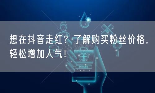 想在抖音走红？了解购买粉丝价格，轻松增加人气！