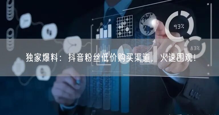 独家爆料：抖音粉丝低价购买渠道，火速围观！