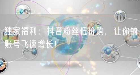 独家福利：抖音粉丝低价购，让你的账号飞速增长！