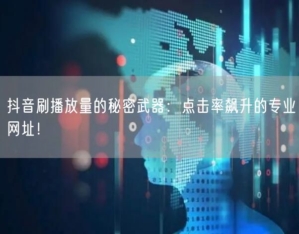 抖音刷播放量的秘密武器：点击率飙升的专业网址！