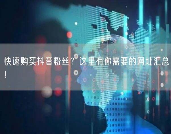 快速购买抖音粉丝？这里有你需要的网址汇总！