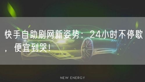 快手自助刷网新姿势：24小时不停歇，便宜到哭！