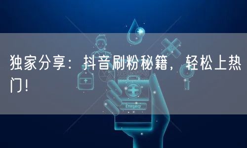 独家分享：抖音刷粉秘籍，轻松上热门！