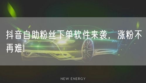 抖音自助粉丝下单软件来袭，涨粉不再难!