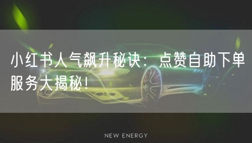 小红书人气飙升秘诀：点赞自助下单服务大揭秘！