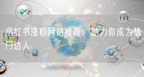 小红书涨粉网站推荐：助力你成为热门达人