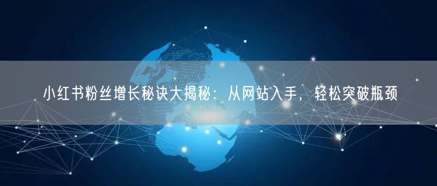 小红书粉丝增长秘诀大揭秘：从网站入手，轻松突破瓶颈
