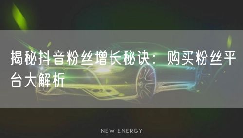 揭秘抖音粉丝增长秘诀：购买粉丝平台大解析
