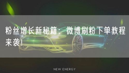 粉丝增长新秘籍：微博刷粉下单教程来袭！