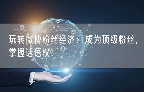 玩转微博粉丝经济：成为顶级粉丝，掌握话语权！