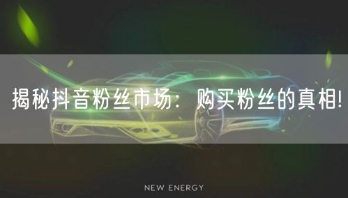 揭秘抖音粉丝市场：购买粉丝的真相!