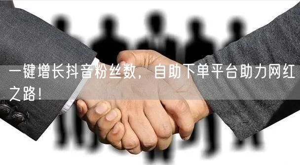 一键增长抖音粉丝数，自助下单平台助力网红之路！