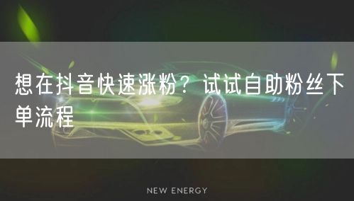 想在抖音快速涨粉？试试自助粉丝下单流程