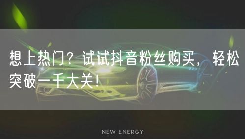 想上热门？试试抖音粉丝购买，轻松突破一千大关！