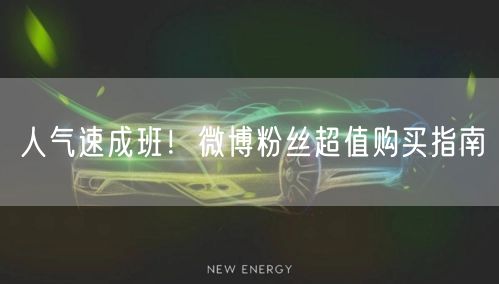 人气速成班！微博粉丝超值购买指南