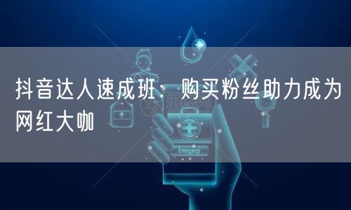 抖音达人速成班：购买粉丝助力成为网红大咖