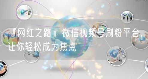 『网红之路』微信视频号刷粉平台，让你轻松成为焦点