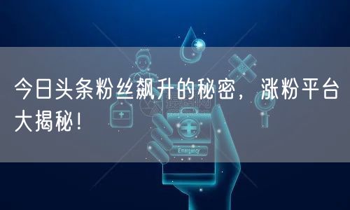 今日头条粉丝飙升的秘密，涨粉平台大揭秘！
