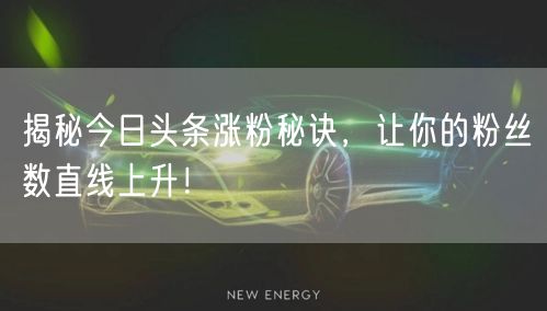 揭秘今日头条涨粉秘诀，让你的粉丝数直线上升！
