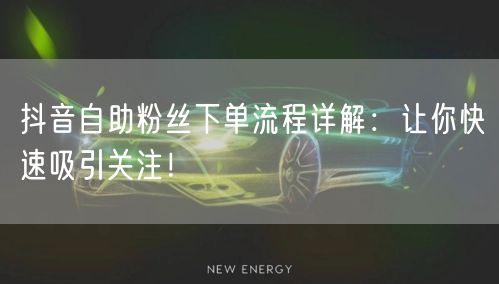 抖音自助粉丝下单流程详解：让你快速吸引关注！