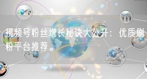 视频号粉丝增长秘诀大公开：优质刷粉平台推荐。