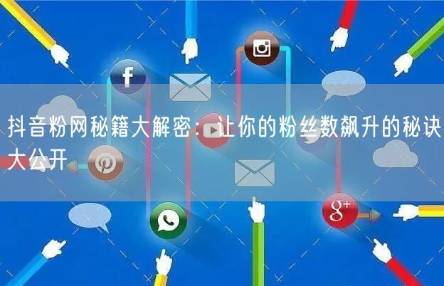 抖音粉网秘籍大解密：让你的粉丝数飙升的秘诀大公开