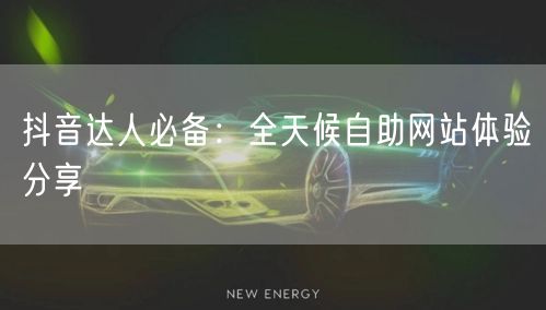 抖音达人必备：全天候自助网站体验分享