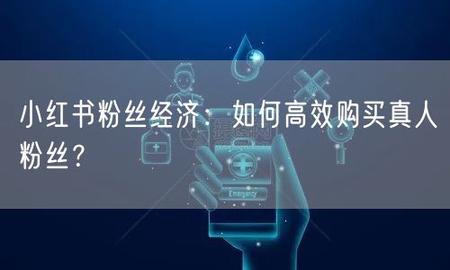 小红书粉丝经济：如何高效购买真人粉丝？