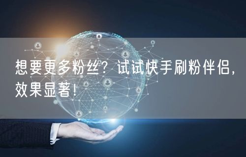 想要更多粉丝？试试快手刷粉伴侣，效果显著！