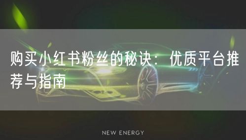 购买小红书粉丝的秘诀：优质平台推荐与指南
